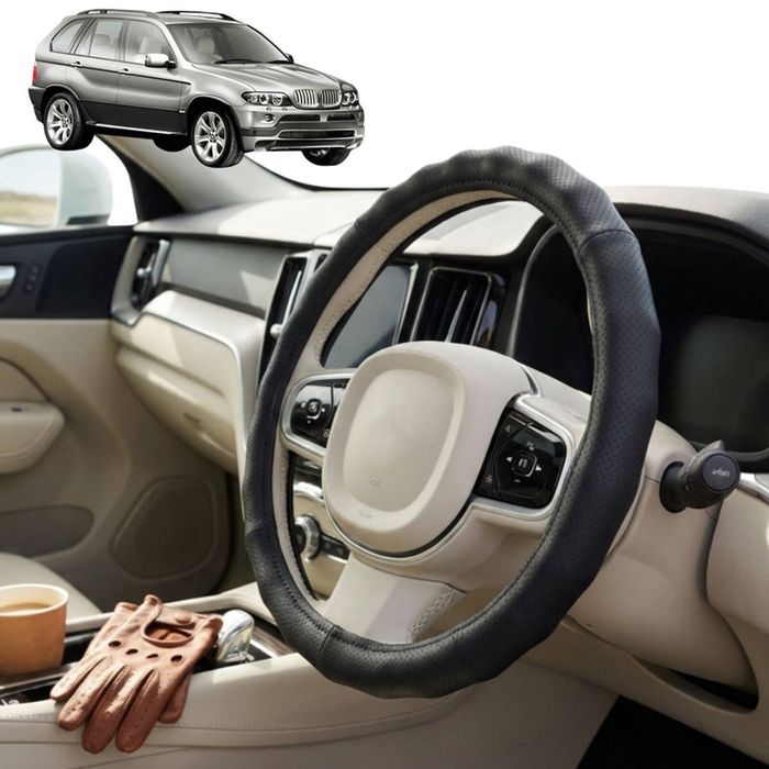 Australian Goose Steering Wheel Cover for BMW X5 1999 - 2007 (E53) Circle Black