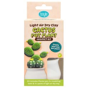 Boyle Light Air Dry Clay Cactus Pot Plant Project Kit