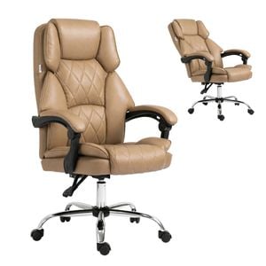 Artiss Ergonomic Office Chair with Headrest Computer Gaming Chair PU Leather Brown