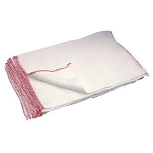 Jantex Dish Cloths Super Absorbent Bleached White With Red Trim 406x254mm 10 Pack