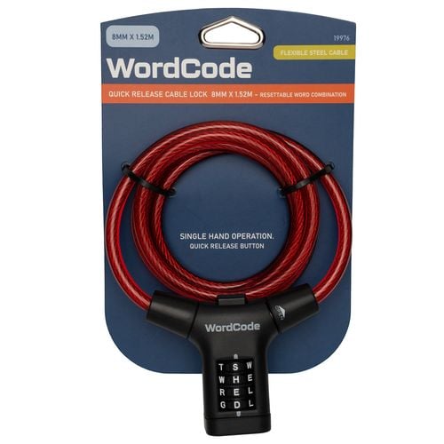 Wordcode 8mm x 1.52m Combination Bikelock Bunnings Australia