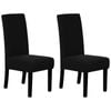 Smarcute Jacquard Stretch Removable Dining Chair Cover Set Of 2 Black