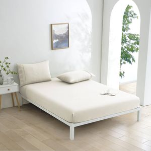 Dreamaker Micro Flannel Combo Fitted Sheet Set Cream Super King