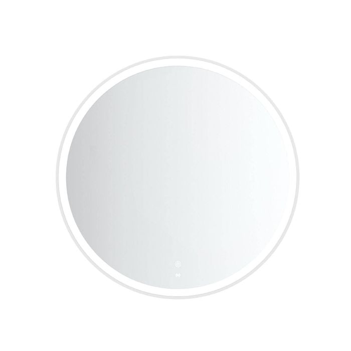 Attica 800mm White Matte Bentwood Round LED Framed Mirror