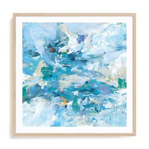 Artey | Exuding Summer Blue - Framed Print - Natural Frame - 70 x 70cm