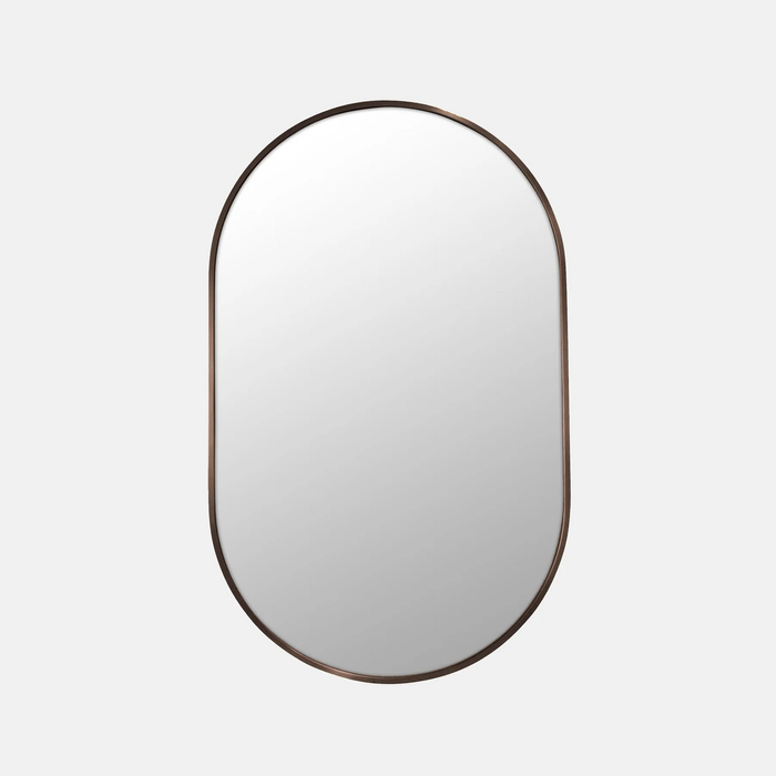 Future Glass Inara Pill Mirror - 900 x 560mm - Antique Brass