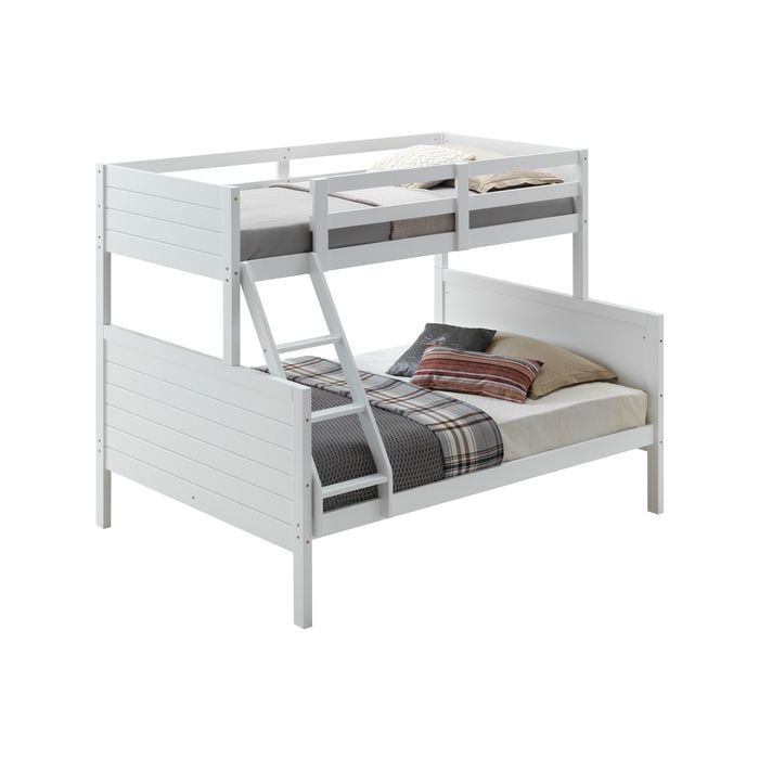 Zinnia Single Double Bunk Bed Frame Rubber Timber Wood Loft Furniture - White