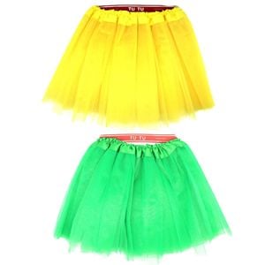 2x Tulle Ballerina Tutu – Small, 3-Layer Children’s Costume Skirt Yellow & Green Australia Day