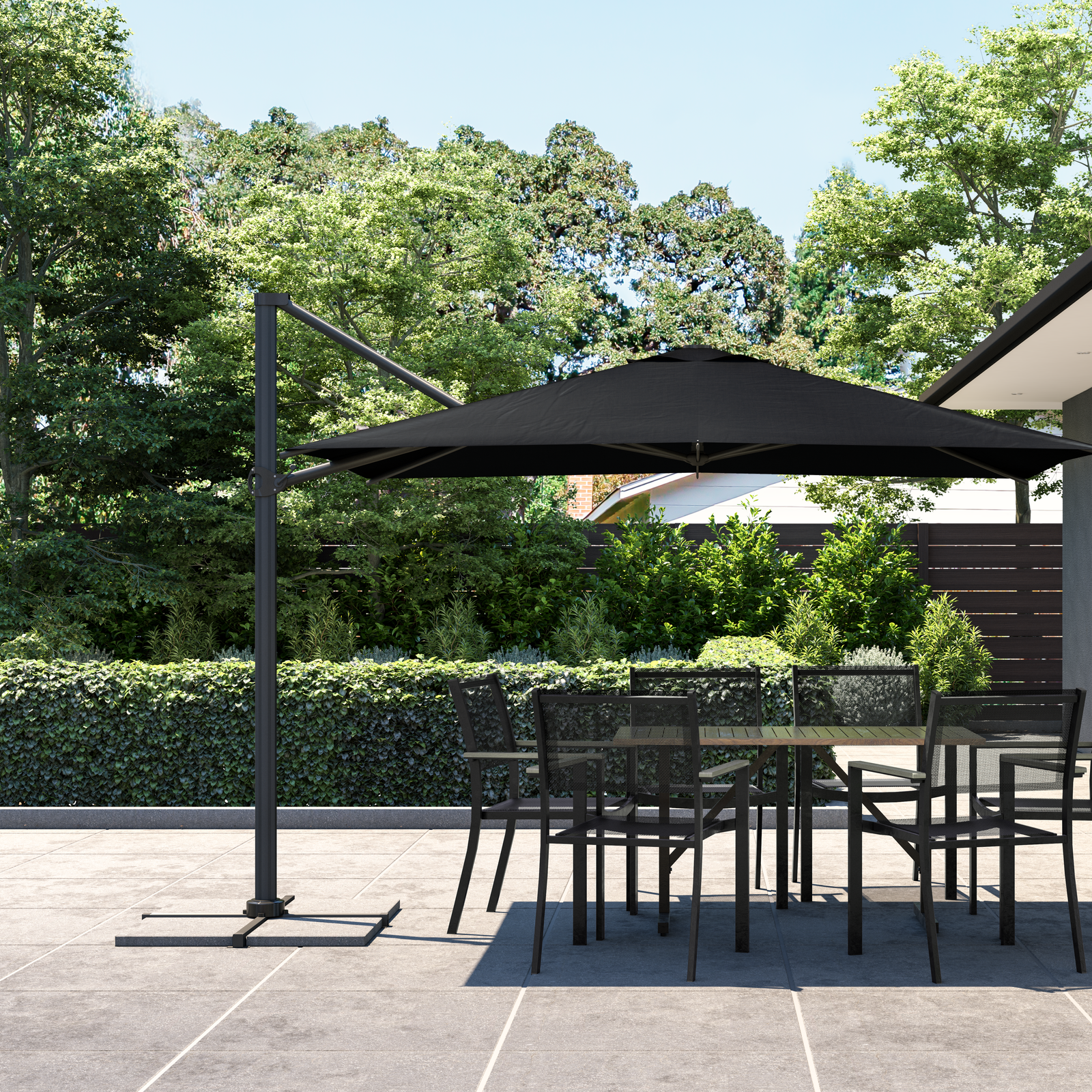 Coolaroo 2 x 3m Black Rectangle Hayman Umbrella Bunnings Australia