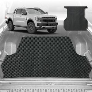 6D Diamond Ute Tub Mat for Ford Ranger (PX3 Dual Cab Ute) 2018-2022 (with spray on liner or no liner)-Black-Outback GT