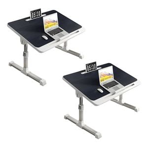 SOGA 2X 60x40cm Black Small Foldable Laptop Bed Table