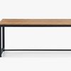 Wooden Dining Bench with Metal Legs - 140 cm