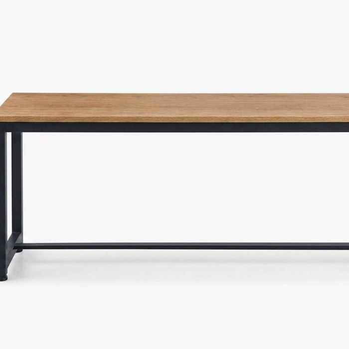 Wooden Dining Bench with Metal Legs - 140 cm