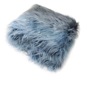 Bloomington 2 Tone Sky/Stone Blue Faux Fur Long Hair Extra Large Throw Blanket 152 x 203 cm
