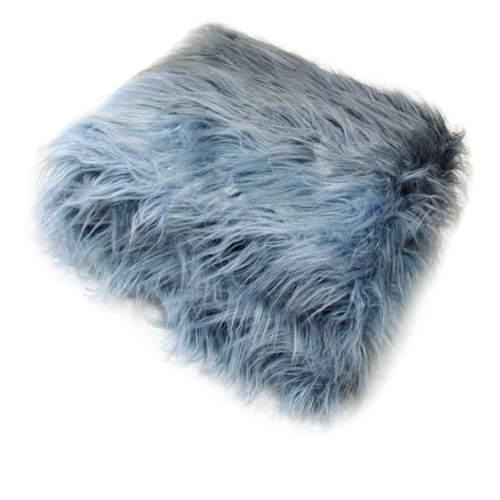 Bloomington 2 Tone Sky/Stone Blue Faux Fur Long Hair Extra Large Throw Blanket 152 x 203 cm
