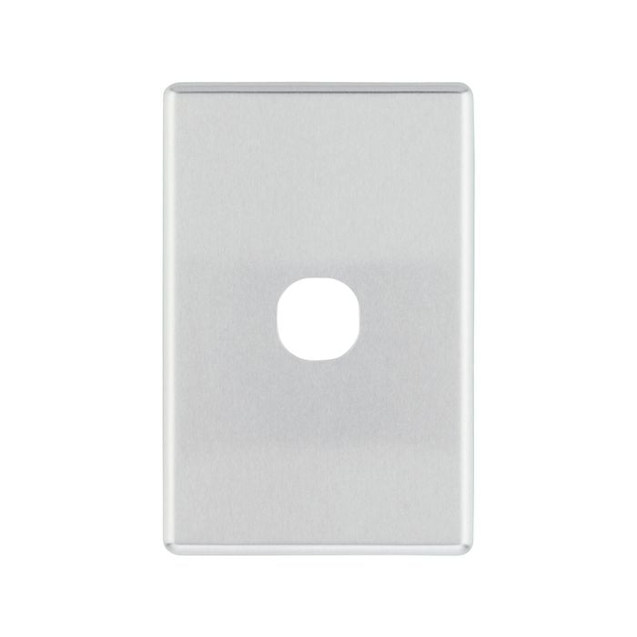 DETA Brushed Aluminium S-Line 1 Gang Switch Cover Plate