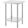 Vevor 610x610x864mm Stainless Steel Work Table Silver for Restaurant Home Hotel
