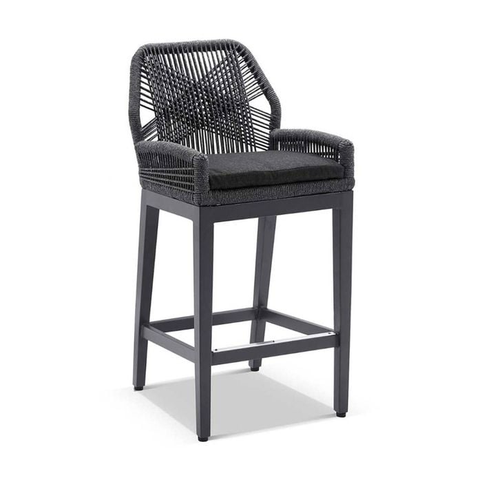 Outdoor Hugo Aluminium & Rope Bar Stool