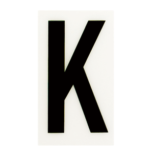 Sandleford 85 x 55mm K Black and White Self Adhesive Letter