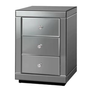 ALFORDSON Mirrored Bedside Table Grey