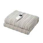 Bedra Electric Blanket Washable Throw Rug Sherpa Coral Fleece Navy Beige