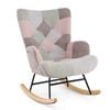 Costway Upholstered Rocking Chair Boucle Fabric Armchair Lounge Rocker