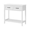 Oikiture Console Table 2 Drawers Hallway Entryway Storage Display Shelf White