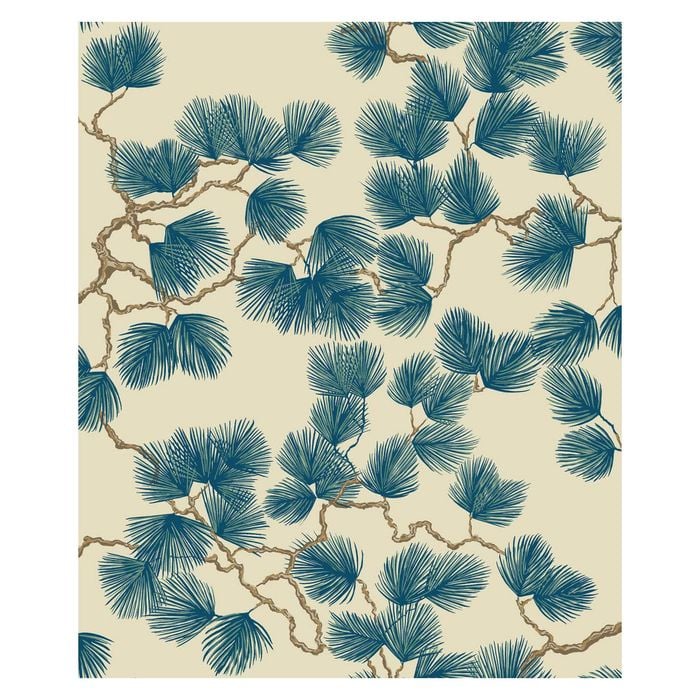 Wallpaper Trader Pine Wallpaper Roll 10.05m X 53cm, Blue