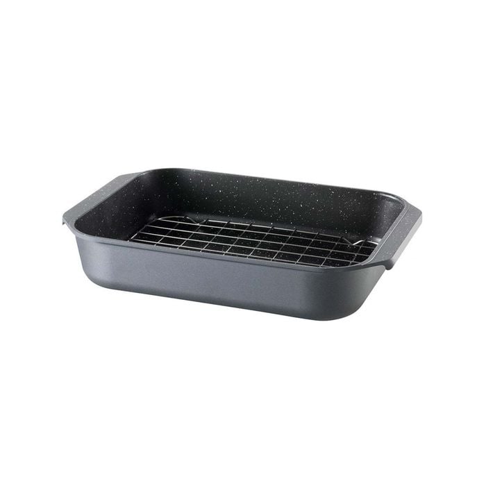 Baccarat Granite Cast Aluminium Non Stick Roaster with Roasting Rack 34cm Black