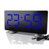 Catzon Digital Alarm Clock Curved-screen With Dimmer 2 Alarm Setting-blue