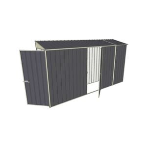 Build-a-Shed 0.8 x 3.7 x 2m Hinged Door Tunnel Shed with Single Hinged Side Door - Grey