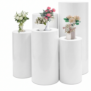 5pcs Metal Round Plinth Cylinder Pedestal Stand Wedding Decoration Cake Flower