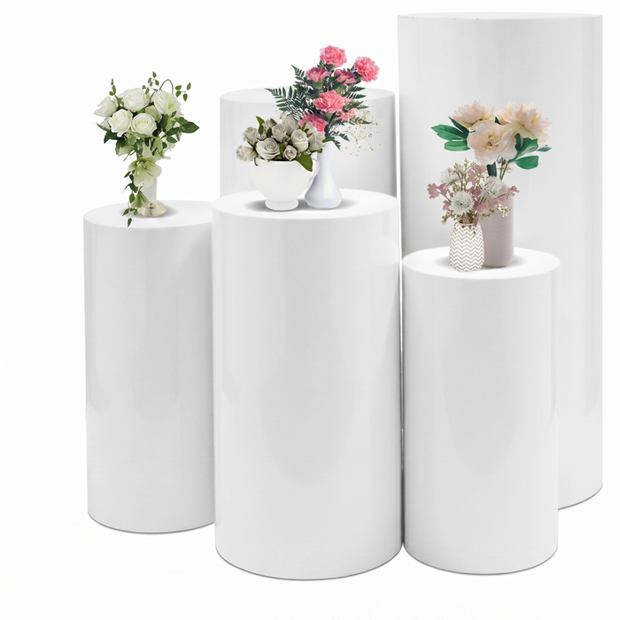 5pcs Metal Round Plinth Cylinder Pedestal Stand Wedding Decoration Cake Flower