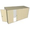 Build-A-Shed 1.2 x 3.7 x 2.0m Tunnel Shed Tunnel Hinged Door with 1 Sliding Side Door - Cream
