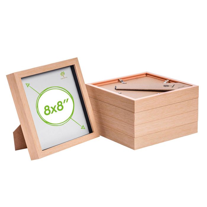 Nicola Spring Acrylic 3D Box Photo Frames - 8" x 8" - Pack of 5