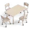 PlayPals Kids Table Chairs Set Height Adjustable Graffiti Desk 120X60CM Beige