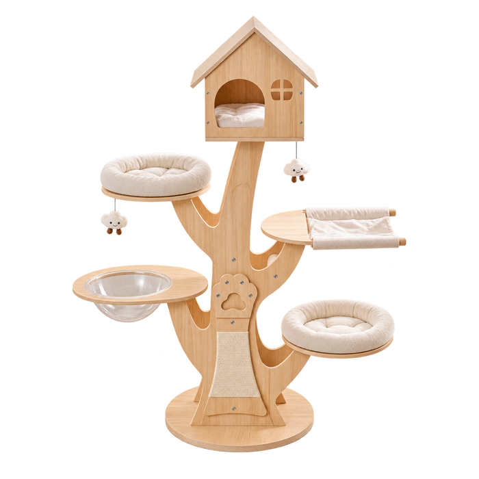 Treehouse Solid Wood Cat Villa Tower