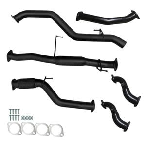 Ignite Exhausts Turbo Back For Holden Rc Colorado 3l 3" No Cat With Hotdog Black Aluminised Steel