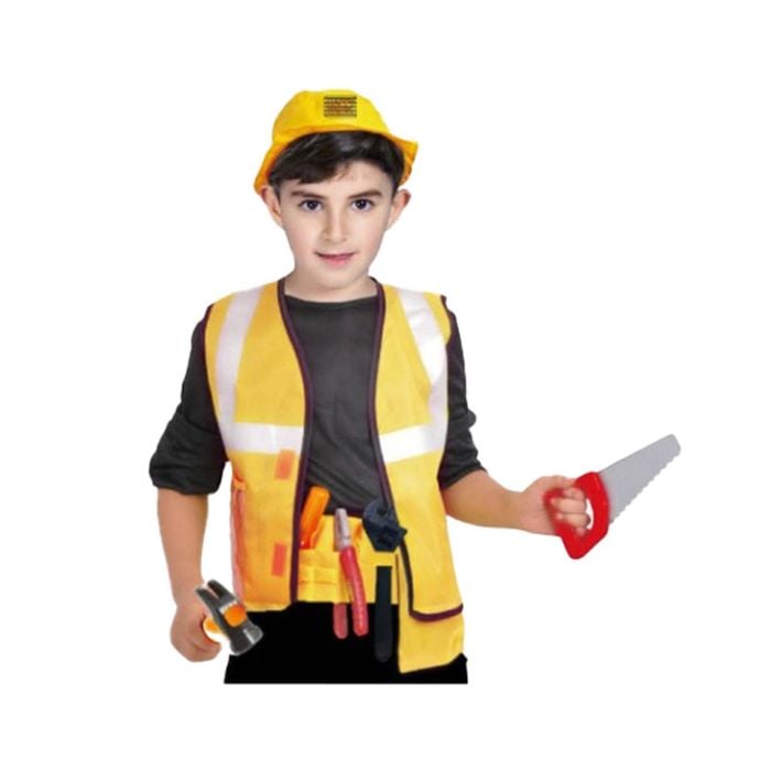 More Than Party Boys Children Builder Kids Costume Large 130-150cm