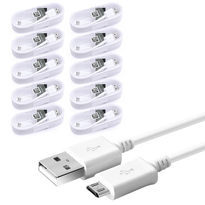 iWill 10 Pack 1m Data Transfer Charger Charging Micro USB Cable Cord for Android Phone Device Tablet Bulk White
