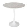 Sk Designer Living | Replica Eero Saarinen Tulip Round Marble Side Table | White