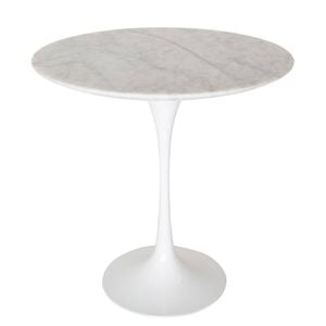 Sk Designer Living | Replica Eero Saarinen Tulip Round Marble Side Table | White