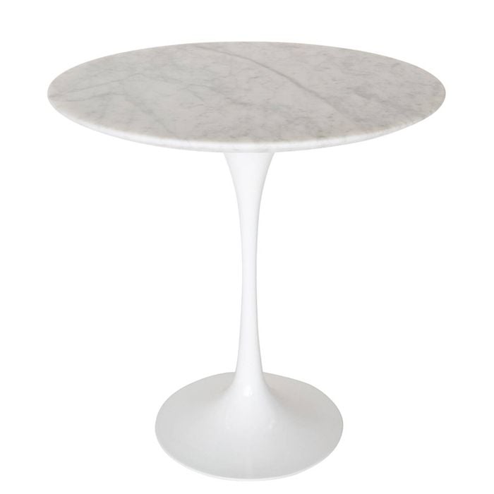 Sk Designer Living | Replica Eero Saarinen Tulip Round Marble Side Table | White