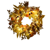 Lifebay Autumn Glow: LED Light Wreath with Artificial Foliage