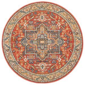 Heritage 850 Terracotta 200x200cm Round - Medium Pet Friendly Power Loomed Rug