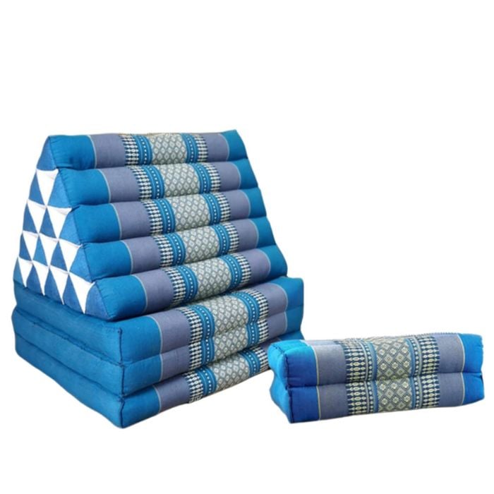 Jumbo Thai Triangle Pillow Three-fold Day Bed With Arm/leg Rest Block - Handmade Kapok Lounge Set
