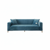 LushCovers Stretchable Quality Velvet Plush Sofa Pet Protect Elastic Lounge Couch Cover - 4 Seater - Lake Blue