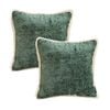 SOGA 2X 45CM Jade Green Chenille Throw Pillows
