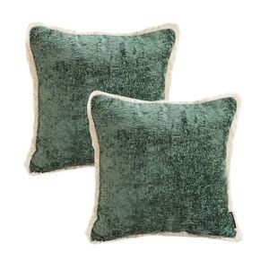 SOGA 2X 45CM Jade Green Chenille Throw Pillows