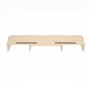 Advwin Dual Monitor Stand Riser Adjustable Length and Angle with 2 Slot Wood